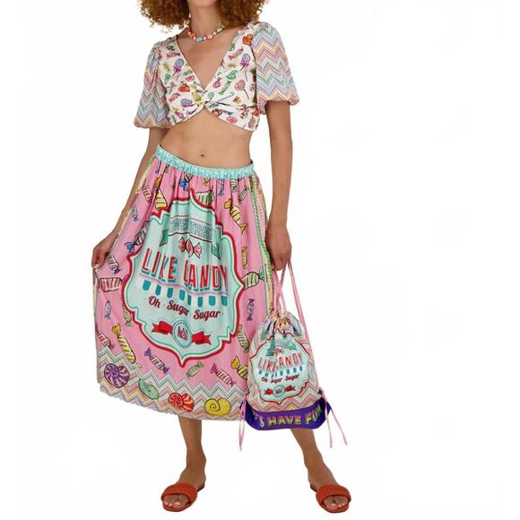 NEW ME369 vanessa midi skirt in candy - Picture 1 of 3